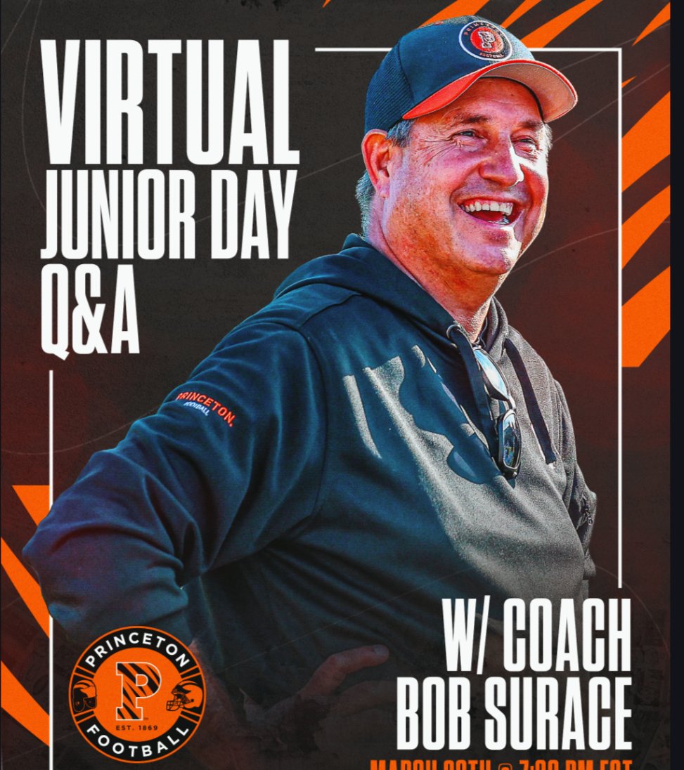 BrysanRowe's tweet photo. Thank you @CoachBobSurace for the great meeting about there amazing  @PrincetonFTBL program. Hope to talk to them again soon. https://t.co/qFPXytytpH
