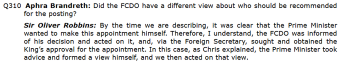 So, Starmer thinks he can throw Ollie Robbins and the FCDO under a bus. There are receipts if you know where to look. Public Administration and Constitutional Affairs Committee, January 14, 2025.