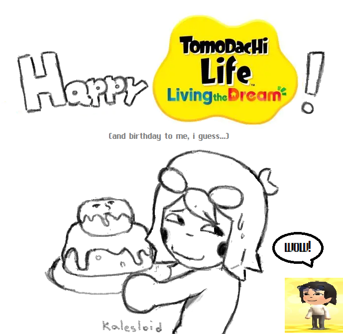 kirboloid's tweet photo. apparently, today is the official release date for the full version of Tomodachi Life: Living the Dream.

... and it's also my birthday! https://t.co/MfWUIKJMfJ