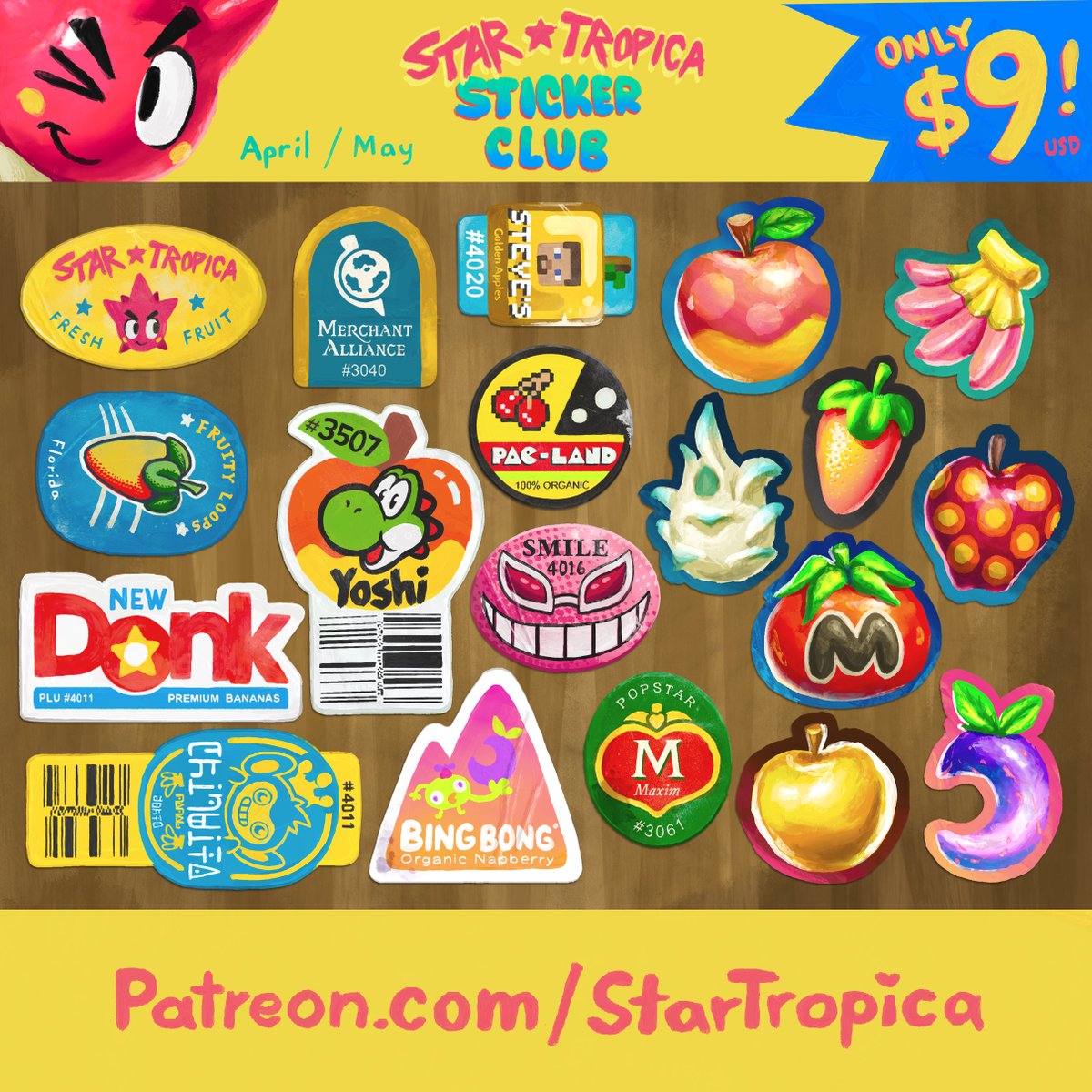 Fruit stickers! 
Get these if you sub by May 8th!