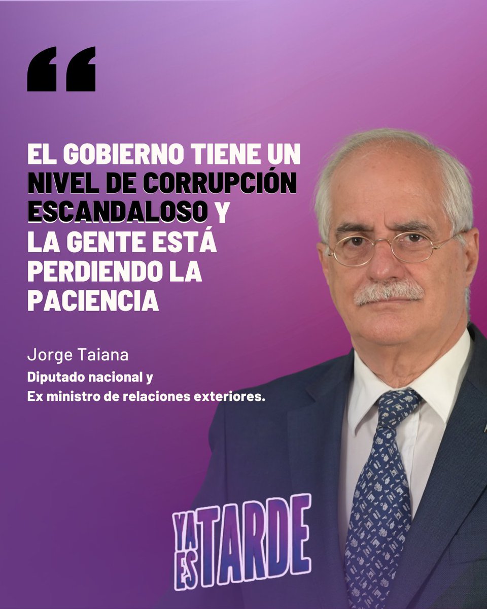 ya_estarde's tweet photo. 🇦🇷 @JorgeTaiana habló con Ya es tarde sobre el clima social actual que se vive en la Argentina y los escándalos que rodearon al gobierno en el último tiempo con denuncias de corrupción.

🎧 Escuchanos todos los domingos de 16 a 17hs por @somosradioam530 https://t.co/k1txxcjaaQ
