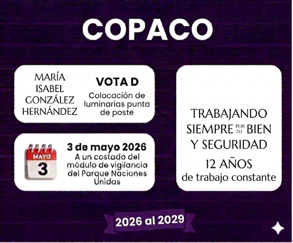 RamirezMarisssa's tweet photo. @PaseosdeTaxquea Vecino recuerda este 3 de mayo presupuestos 2026 y 2027 
3 y 51 y Copaco D, de Paseos 2 https://t.co/mY7nsb59y2
