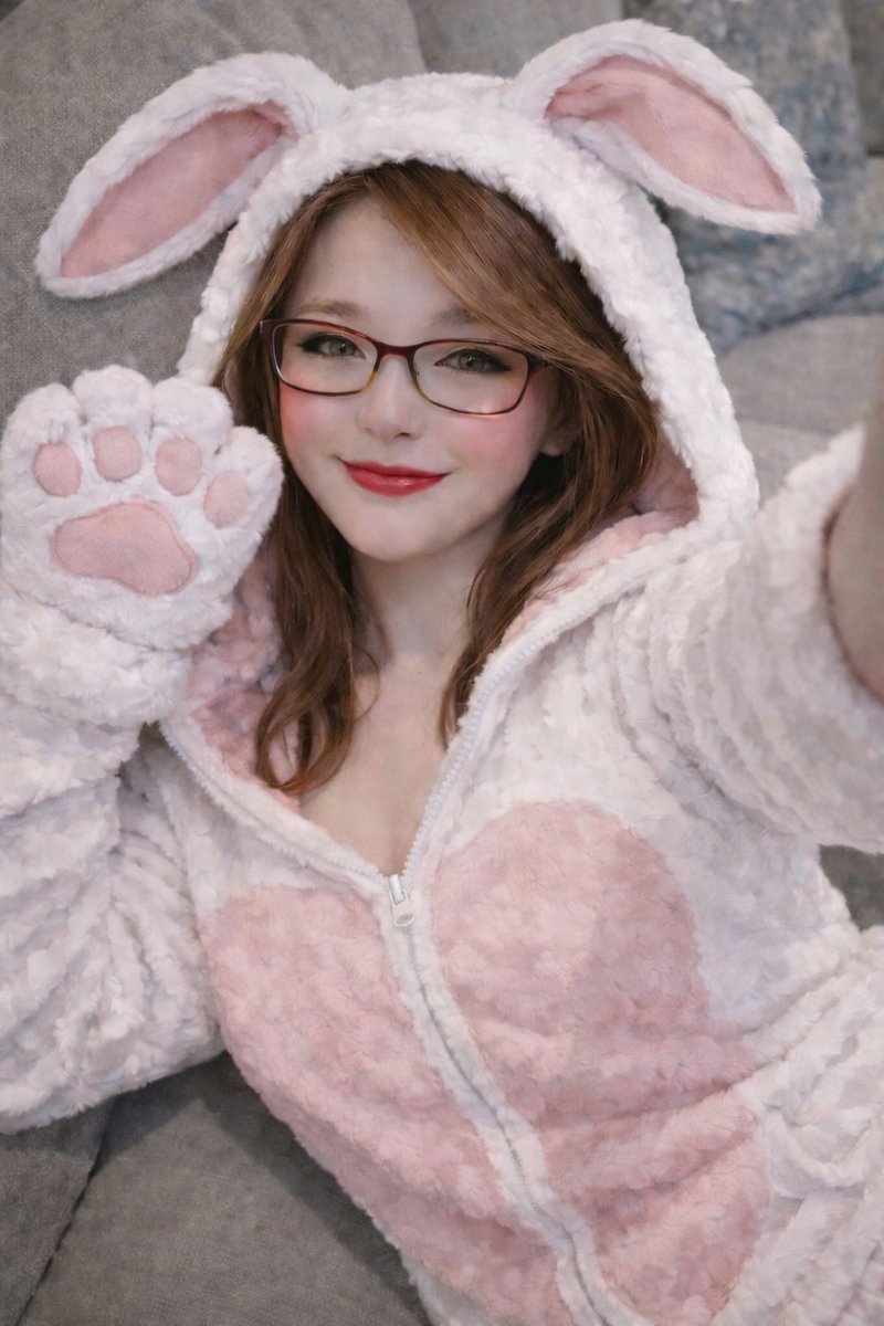 FemFurry69's tweet photo. Look at this super cute bunny pajamas I got dont i look cute? #femboy #femboybunny https://t.co/xmC90HBagm