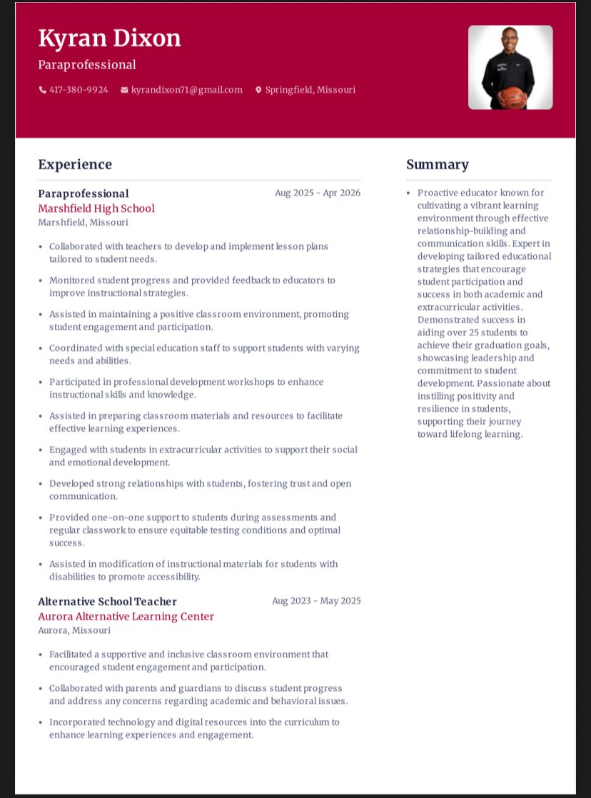 Organic_Ky's tweet photo. I am seeking new coaching &amp; teaching opportunities in the SWMO area. Below is my resume, please reach out if you think I would be a good fit for your district or program! https://t.co/WUtDJD9NVw