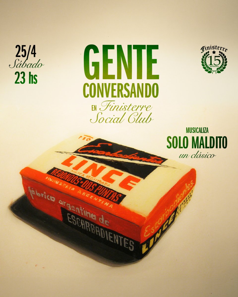 GConversando's tweet photo. Anote, anote, que el 25/4 tocamos GRATIS, si GRATIS en nuestro 2do hogar: FINISTERRE SOCIAL CLUB en San Antonio de Padua y el 22 de mayo nos presentamos en el KONEX con un lineup soñado 😍 https://t.co/U5Ql5JT4zD