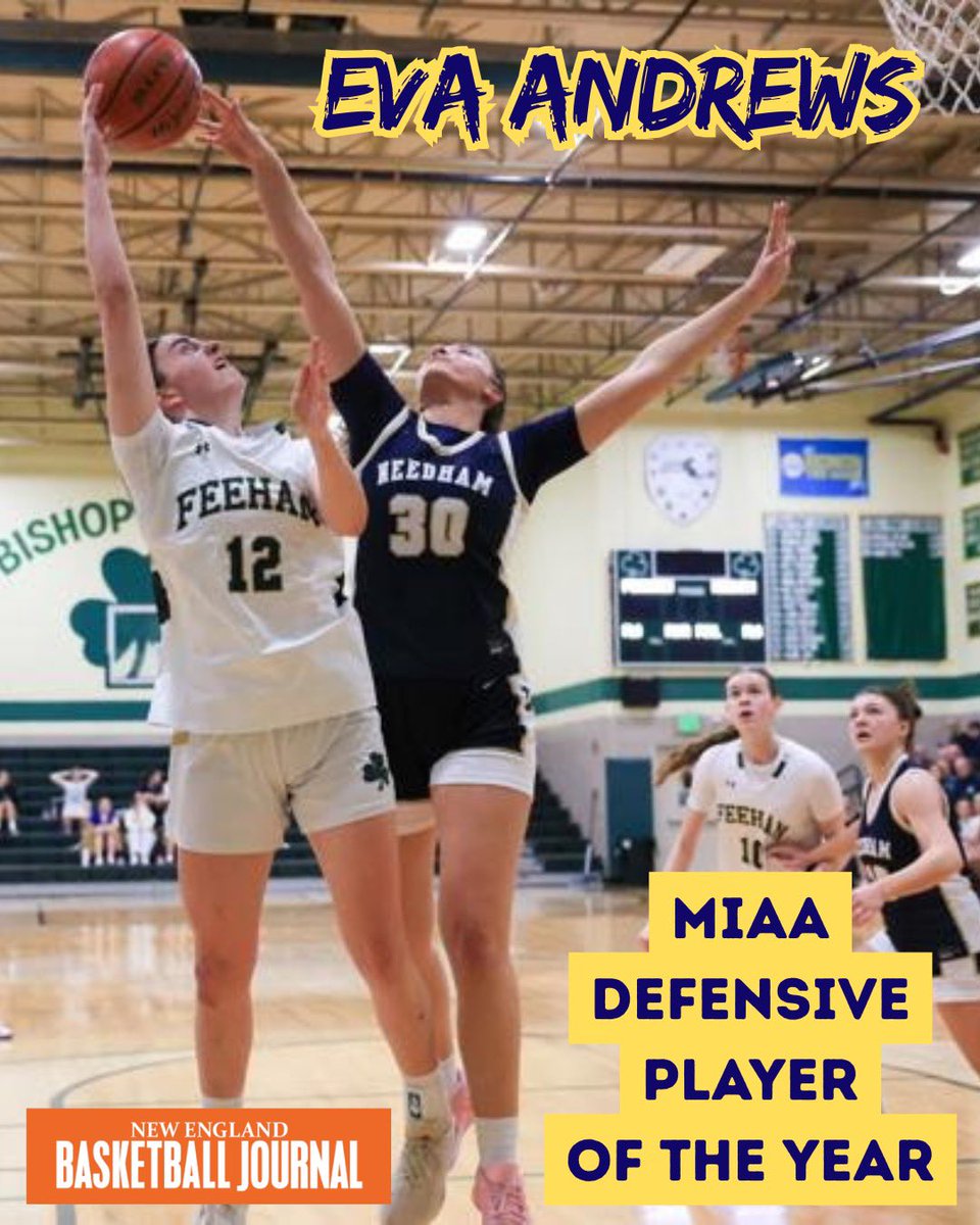 NeedhamGBB's tweet photo. Congrats to Eva Andrews on being the MIAA Defensive Player of the Year!!!  A giant honor - we are so proud of you!  Thank you @nehoopjournal &amp; @ethman43 for your hard work and coverage of our team and girls basketball!  💫 https://t.co/Qq0hYcz8xy