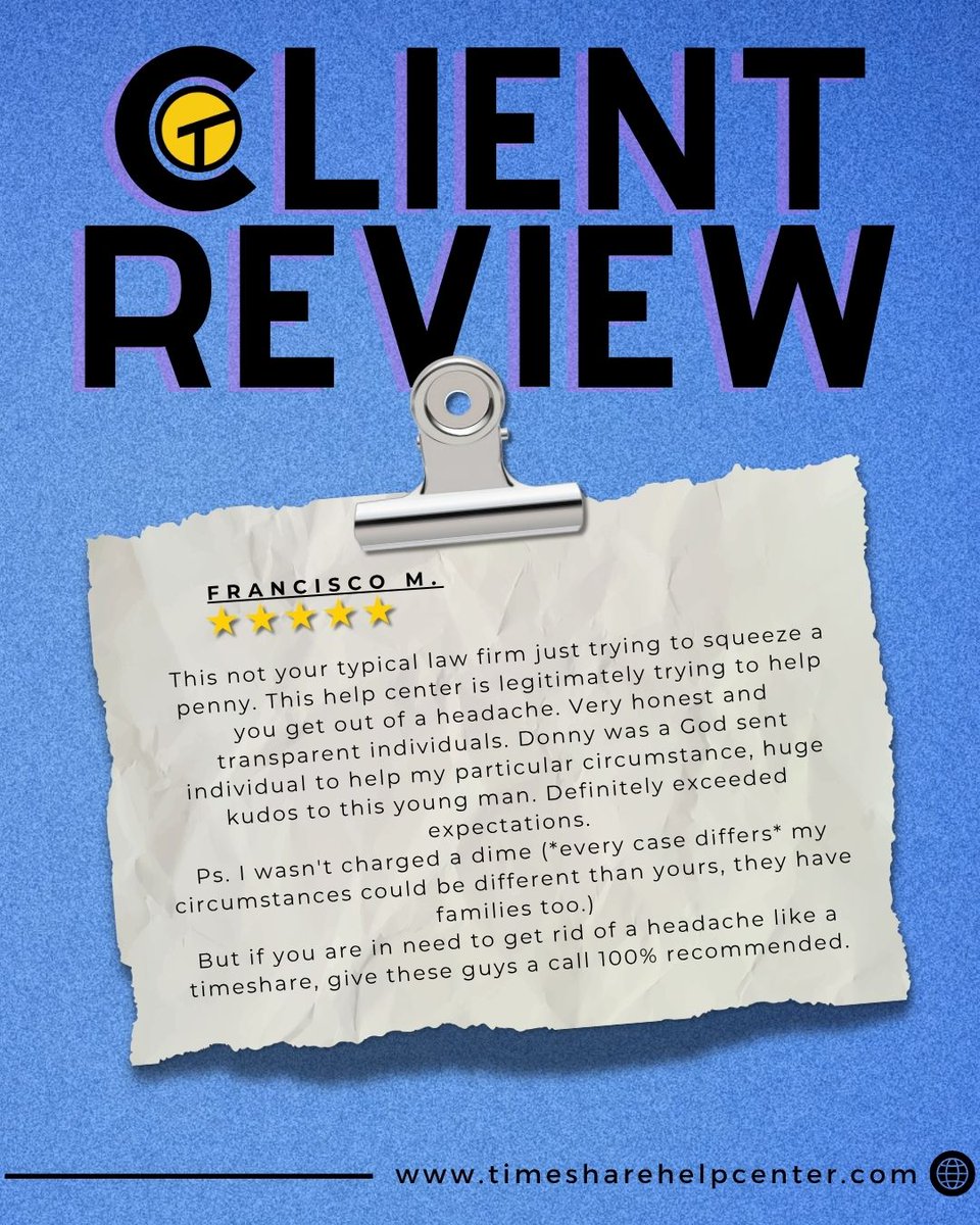 timesharehelpc's tweet image. Honest guidance. Real support. No pressure. Helping people move on from timeshares the right way is what sets us apart.

When you’re ready for answers, we’re here.

#timeshare #timeshares #timeshareexit #timesharecancellation #vacation