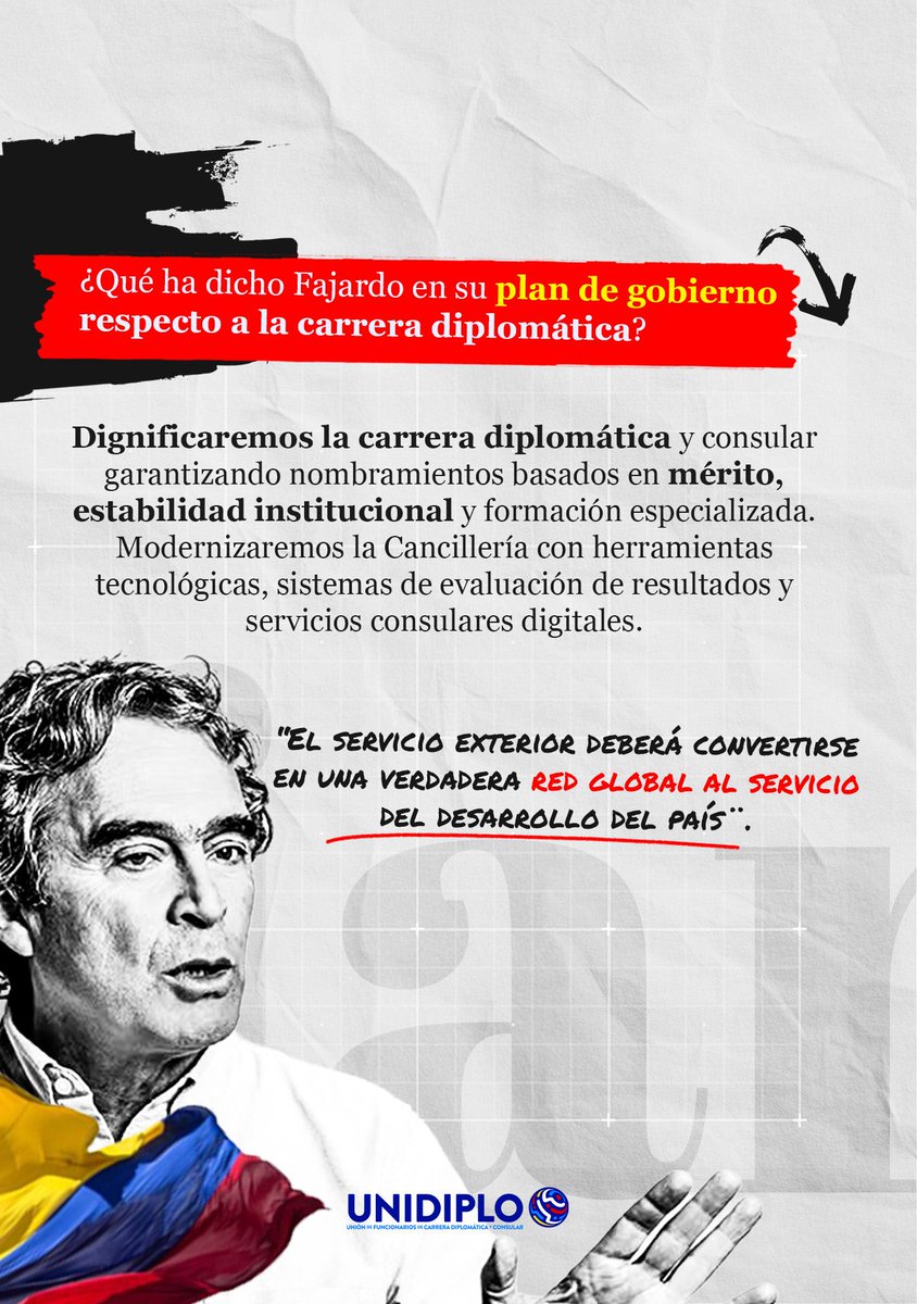 Seguimos analizando las candidaturas a la Presidencia 20226-2030 desde el ángulo de la política exterior. Hoy en #RadiografiaUNIDIPLO el turno es para <a href="/sergio_fajardo/">Sergio Fajardo</a>