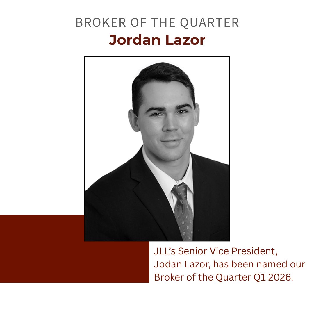 basinstreet_'s tweet image. Basin Street Properties is pleased to announce that JLL's Senior Vice President, Jordan Lazor, has been named our Broker of the Quarter for Q1 2026. 🎉 A $1,500 contribution will be made to Jordan's foundation of choice, The Guardsmen.

#CRE #NorthBay