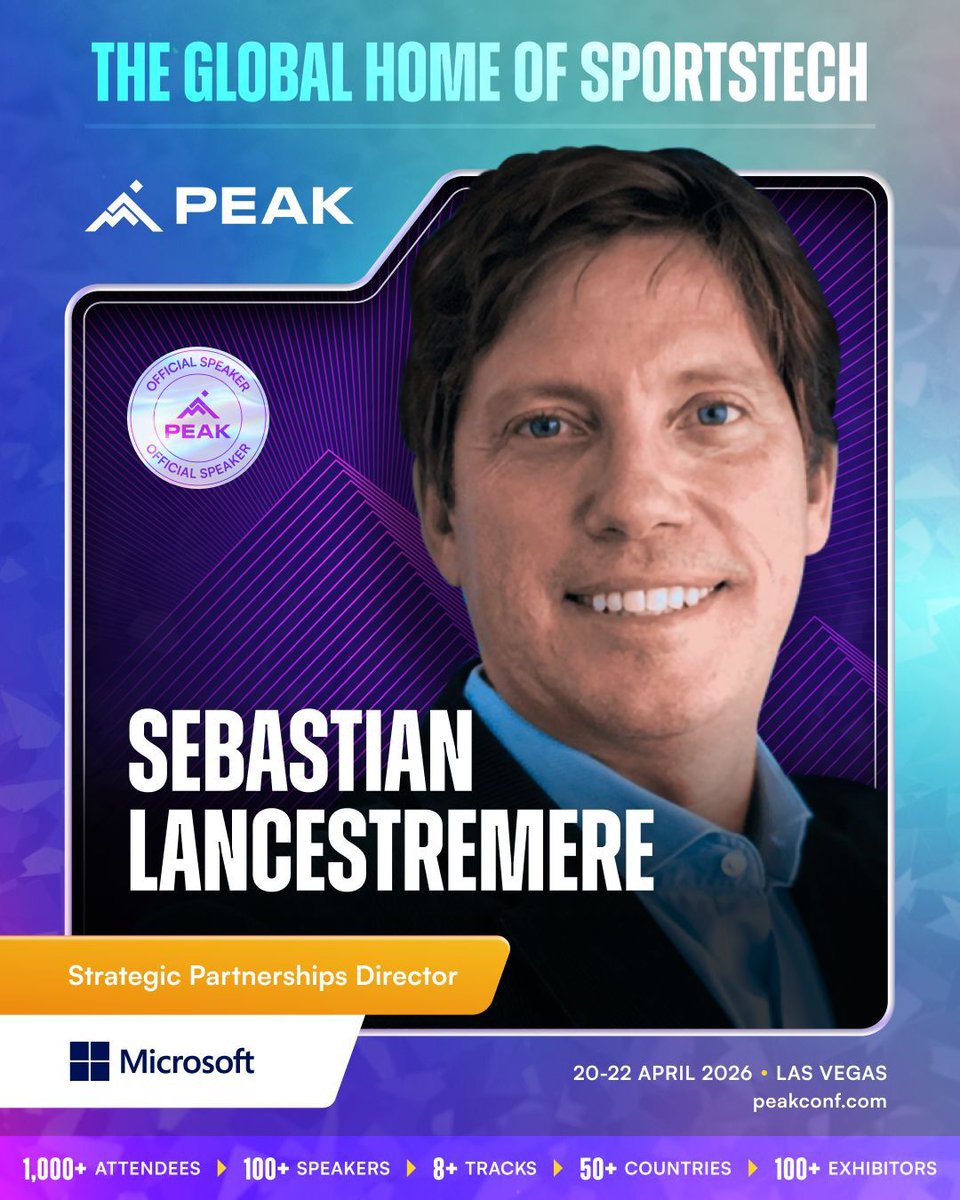 peakconf's tweet photo. Strategic Partnerships Director at Microsoft Sebastian Lancestremere leads global collaborations with Fortune 500 organizations, helping sports &amp; entertainment businesses rethink how they operate, compete, ^ grow in a digital-first world.

🎤 Catch Sebastian speak live at PEAK! https://t.co/gbmT8NTGcc
