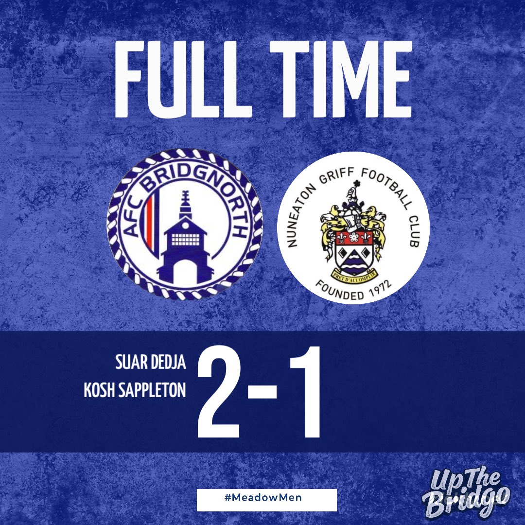 AFCBridgnorth's tweet photo. 3 points at Home on a Thursday 💙
1️⃣ To go on Saturday🙌🏻

Goals from-
Suar Dedja ⚽️ 
Kosh Sappleton ⚽️ https://t.co/OoDsQILMh0