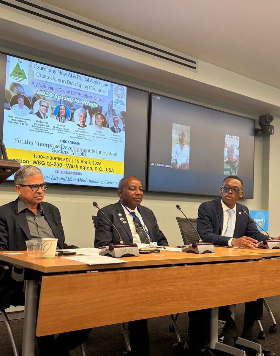 FlorencezitaKef's tweet photo. Being a Panelist on the discussion Examining How AI &amp; Digital Agriculture creates Jobs in Developing Countries during the @WorldBankGroup Spring meeting. I talked on how AI and digital agriculture are changing how we farm, but there is a human side we cannot ignore.
@IMFNews https://t.co/m7rMxjkUVg