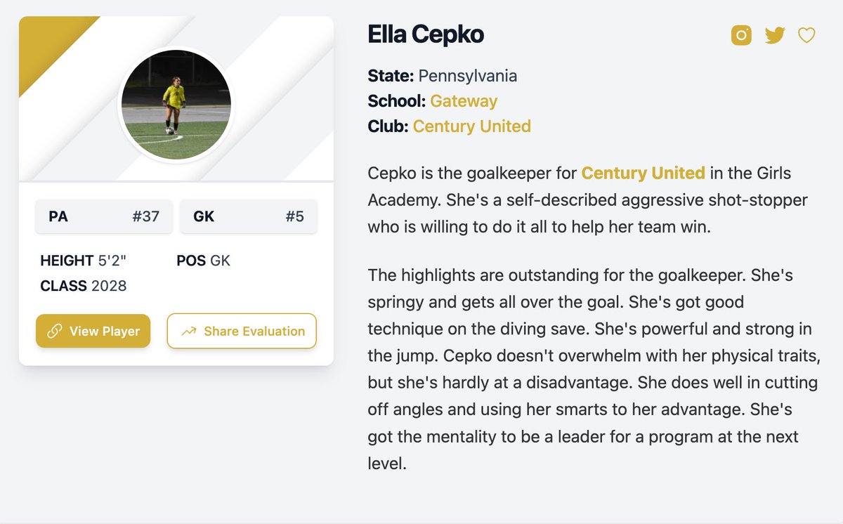 ellacepko_gk's tweet photo. Thank you @PrepSoccer and @JREskilson for the write up! 
@CoachBri13 
@CoachEMarshall @UncommittedGrls @RecruitMatador @Co11egeSoccer @CoastRecruits @ImYouthSoccer https://t.co/AfUE70frNJ
