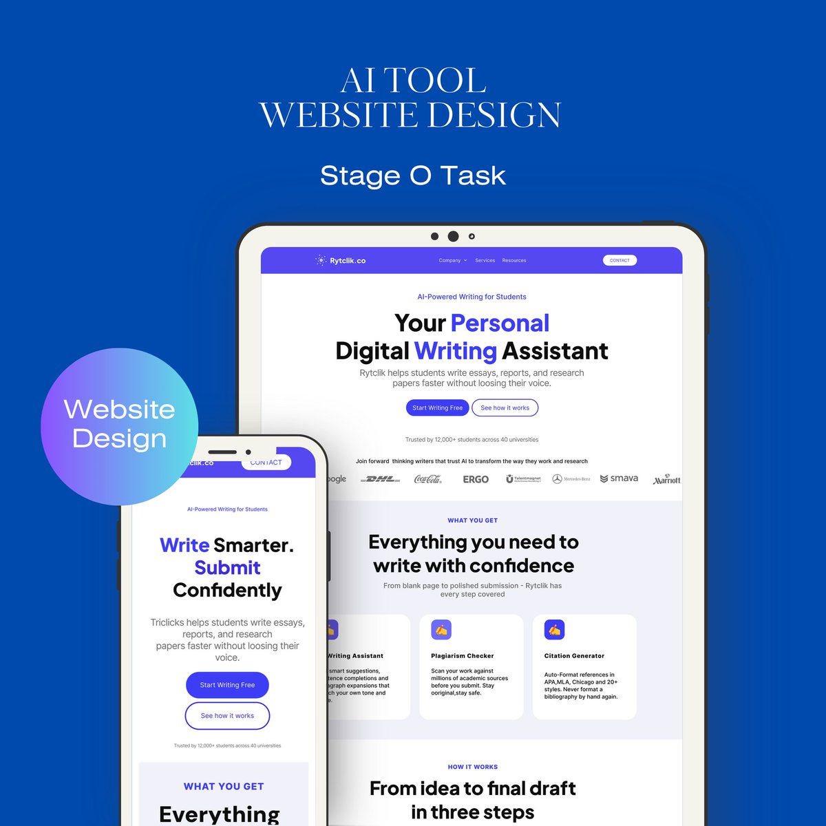 zeem_ui's tweet image. Working through the HNG Product Design track and this is my Stage 0 Task submission. 
I designed a full landing page system for an AI writing tool called Rytclik. 
Feedback welcome
#HNG #ProductDesign #UIUX
