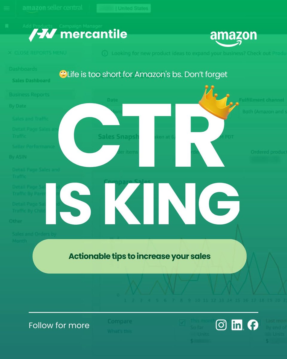 HN_Mercantile's tweet photo. CTR is not a surface-level metric. It directly impacts advertising costs, conversion rate, and long-term profitability. DM HN Mercantile LTD to scale your store!
#AmazonFBA #AmazonPPC #EcommerceGrowth #AmazonAdvertising #AmazonSeller #DigitalMarketing #EcommerceStrategy https://t.co/o4Pt09vgQm