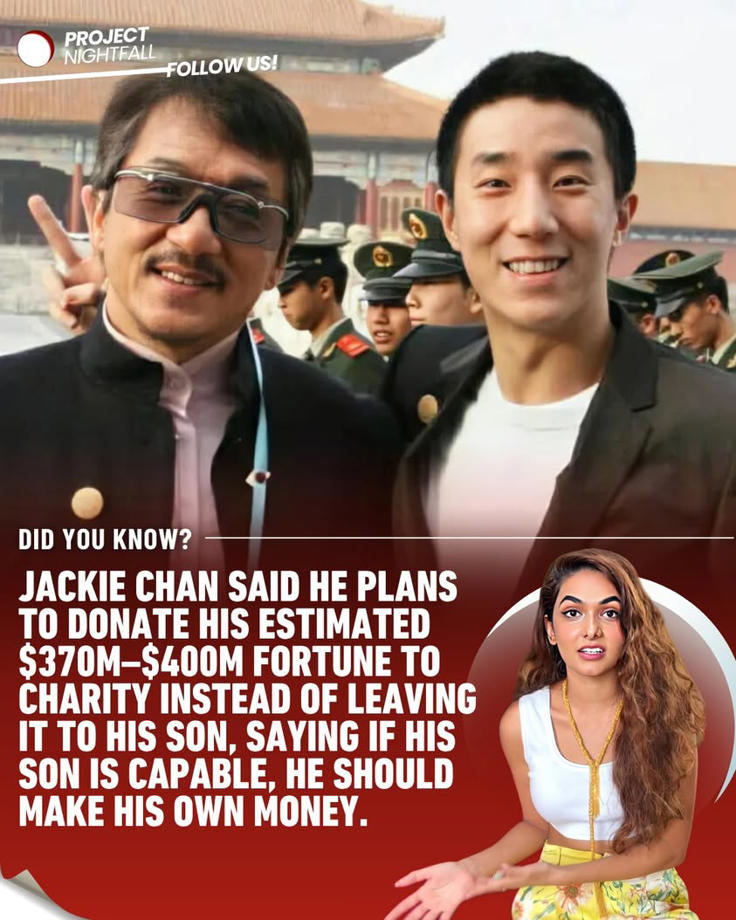 PoliticalAnt's tweet image. » Jackie Chan's $400 million bombshell: Son disinherited, fortune goes to charity! msn.com/en-us/news/opi… I wonder if he and his son Jaycee Chan will have issues behind this. 🤔 #JackieChan #Celebrities