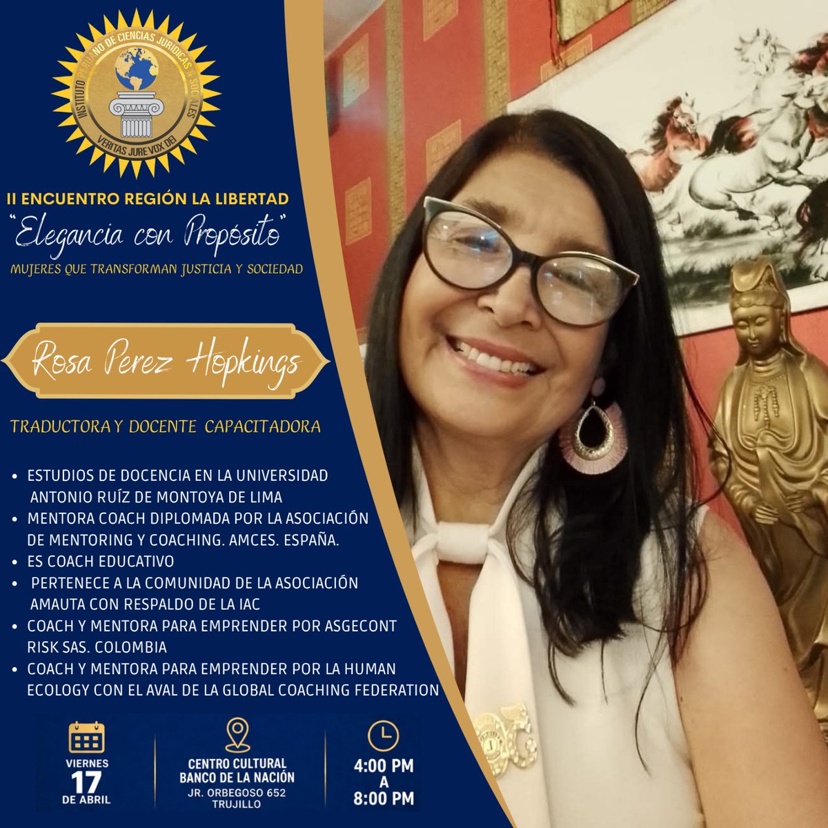 opentrujillo's tweet photo. #Opencultura II Encuentro Región La Libertad
“Elegancia con Propósito” Mujeres que transforman justicia y sociedad

Conversatorio:
“VIOLENCIA ECONÓMICA: RECONOCERLA, ENFRENTARLA Y SUPERARLA” PANEL PROFESIONAL https://t.co/PsgpRrLRNr