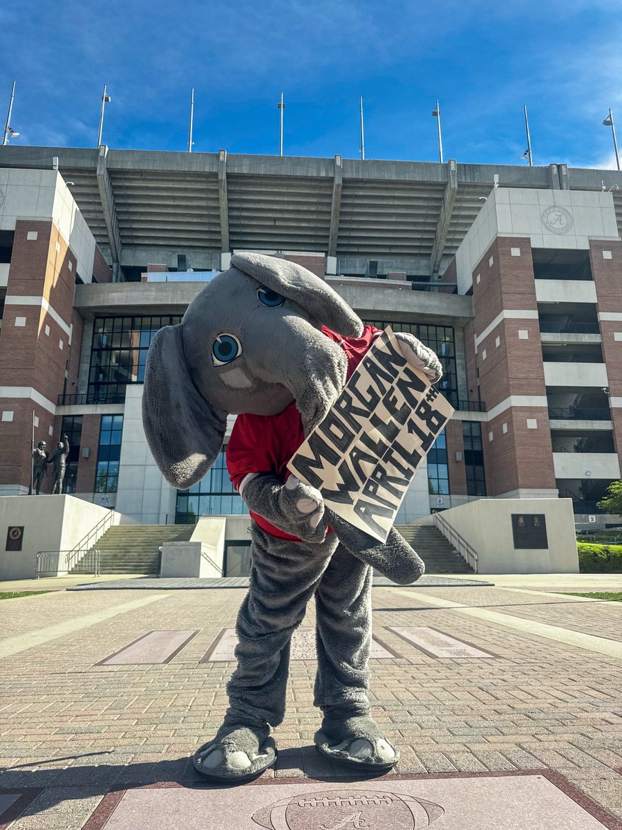 UA_Athletics's tweet image. Big Al is set for Saturday!

Morgan Wallen’s Still The Problem Tour at Saban Field at Bryant-Denny Stadium! Special guests Ella Langley, Vincent Mason and Zach John King. Tickets at MorganWallen.com

#RollTide