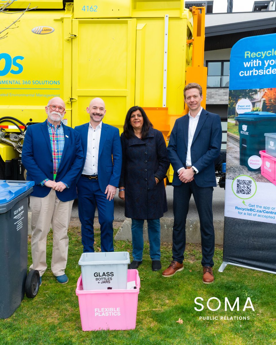 SomaPublic's tweet image. Big changes are coming to recycling in the RDCO ♻️

Recycle BC launched its expanded curbside program with new pink bins (flexible plastics) and grey bins (glass), rolling out May 1, 2026.

Read the full article on our website!

#recycling #PRstrategy #RecycleBC #Kelowna