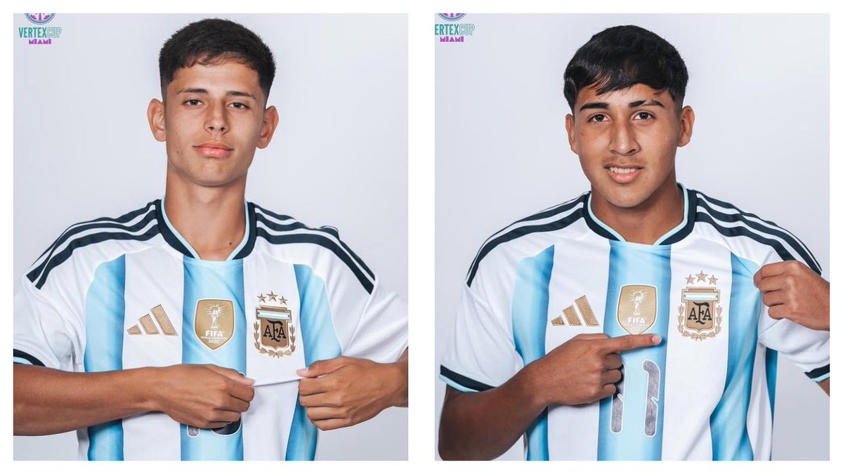 🇦🇷 Facundo Amaya y Santino Contreras titulares en la Selección Argentina que debuta ante Mexico en la Vertex Cup Sub16 de Estados Unidos.