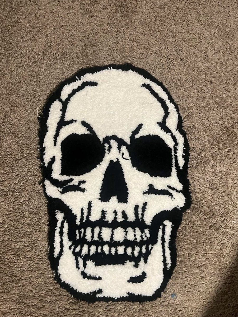QuanTuft's tweet photo. “Skull rug 💀🔥 rate this 1–10
Custom rugs available 🧵
Shipping worldwide 🌎 DM me”
#customrugs #tufting #tuftingart #rugtok #tuftedrug #handmade #fyp #viral
#skullrug #skullart #blackandwhite #edgydecor #darkaesthetic
#customorder #dmtoorder #smallbusiness #shippingworldwide https://t.co/501E6Vl3ZY
