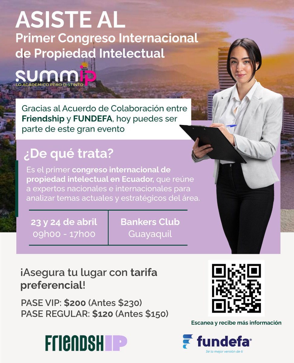 fundefa's tweet photo. 🎓✨ Guayaquil será sede de un evento internacional que marcará tendencia en el derecho

🚀 Conecta, aprende y potencia tu perfil profesional en un entorno internacional

📲 Solicita información e inscríbete aquí:
María José Castellanos
https://t.co/ecQcTOaoYy https://t.co/KeMP5slrWq