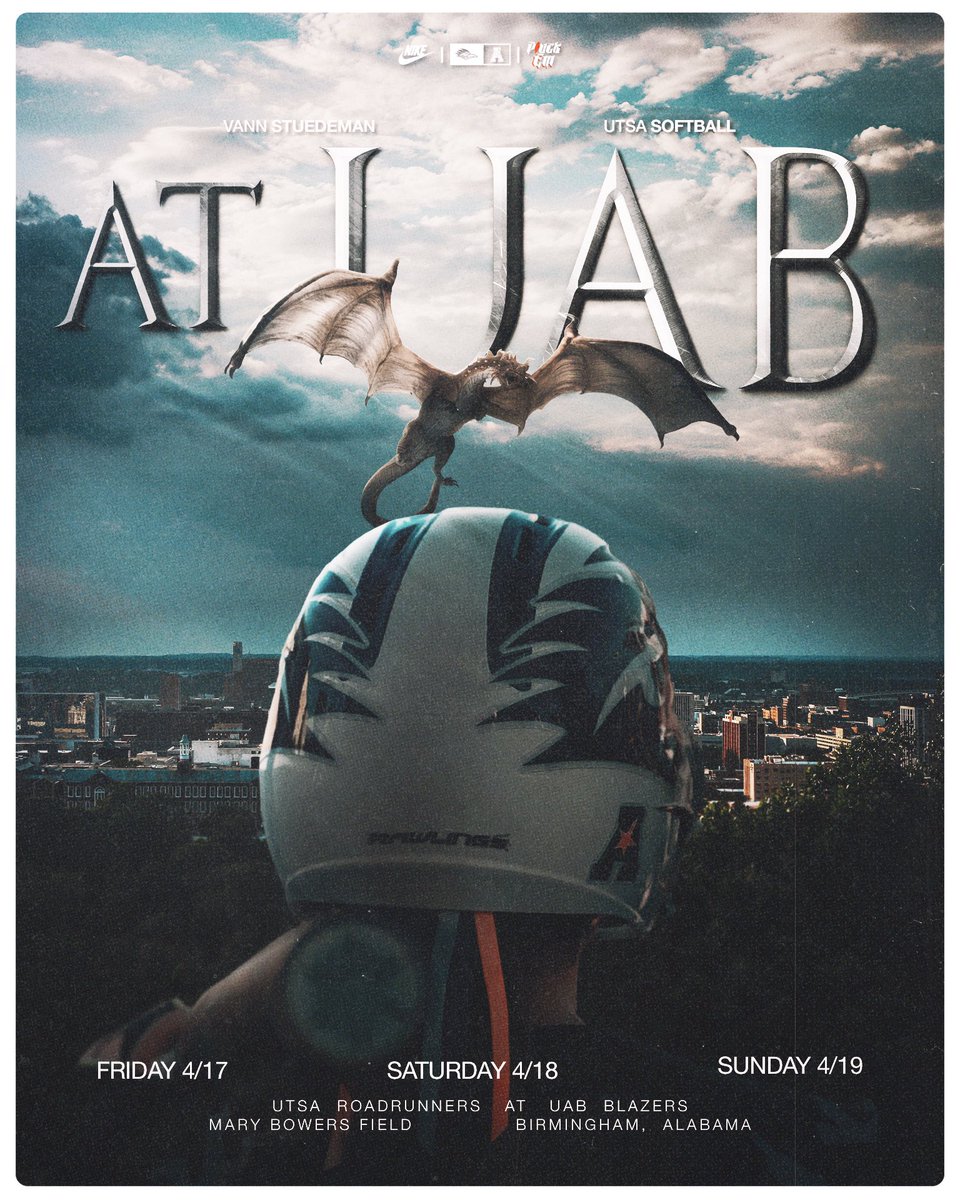 UTSASoftball's tweet image. Taking on the Blazers 🔥

#BirdsUp 🤙 | #LetsGo210 | #PluckEm 🪶