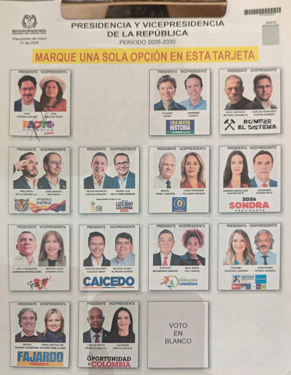 AlirioUribeMuoz's tweet photo. Así queda el tarjeton para la victoria en Primera Vuelta, de primeros arriba y a la izquierda.

El @PactoHistorico se peleó que no afectarán ni variarán nuestra posición, a raíz del retiro de nuestra aliada @ClaraLopezObre 

Conoce y difunde el tarjeton que nadie se equivoque. Presidente @IvanCepedaCast y Vicepresidenta @aida_quilcue