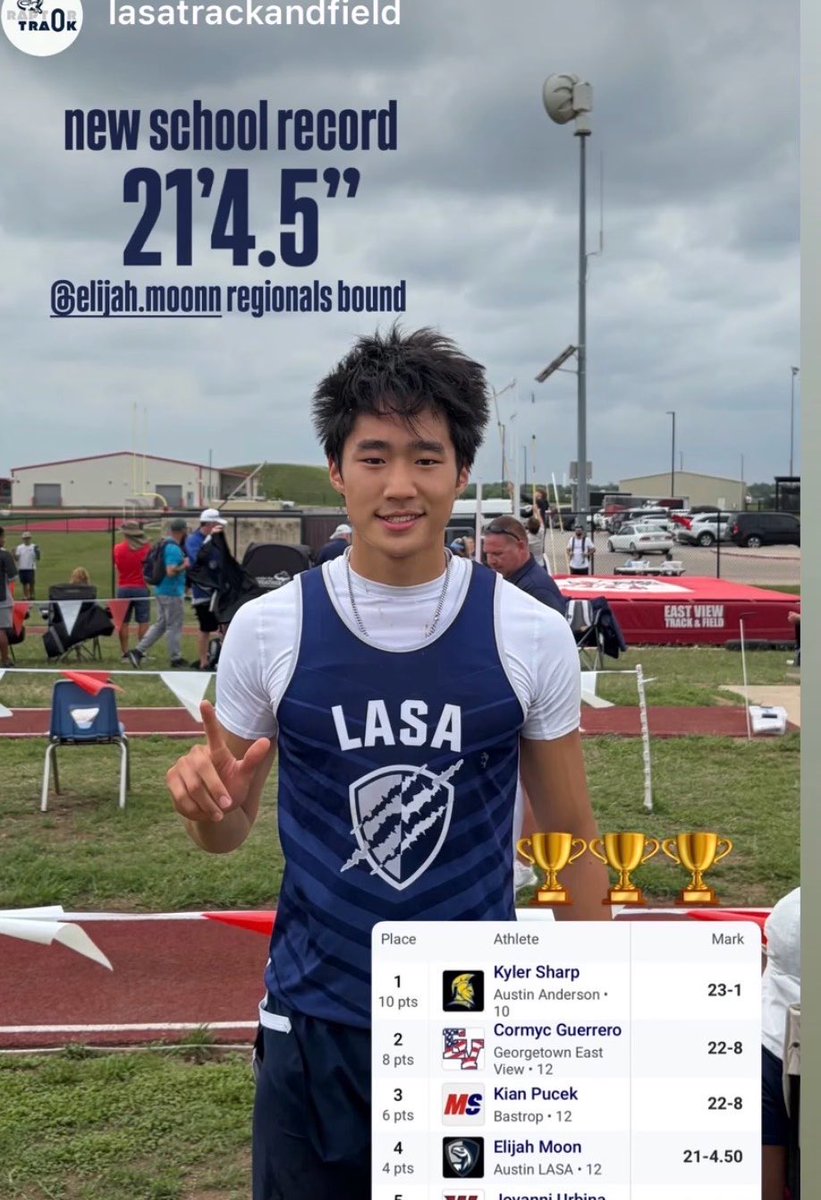 ElijahMoon__'s tweet photo. Finishing up my last track season with a bang! On to Texas 5A regionals next month, excited to get work on campus this fall @CWRUFootball @CoachSlesh @Coach_LTech @DebeljakGreg @DLew87dabeast @SkysTheLimitWR https://t.co/UbO0yTOdkJ