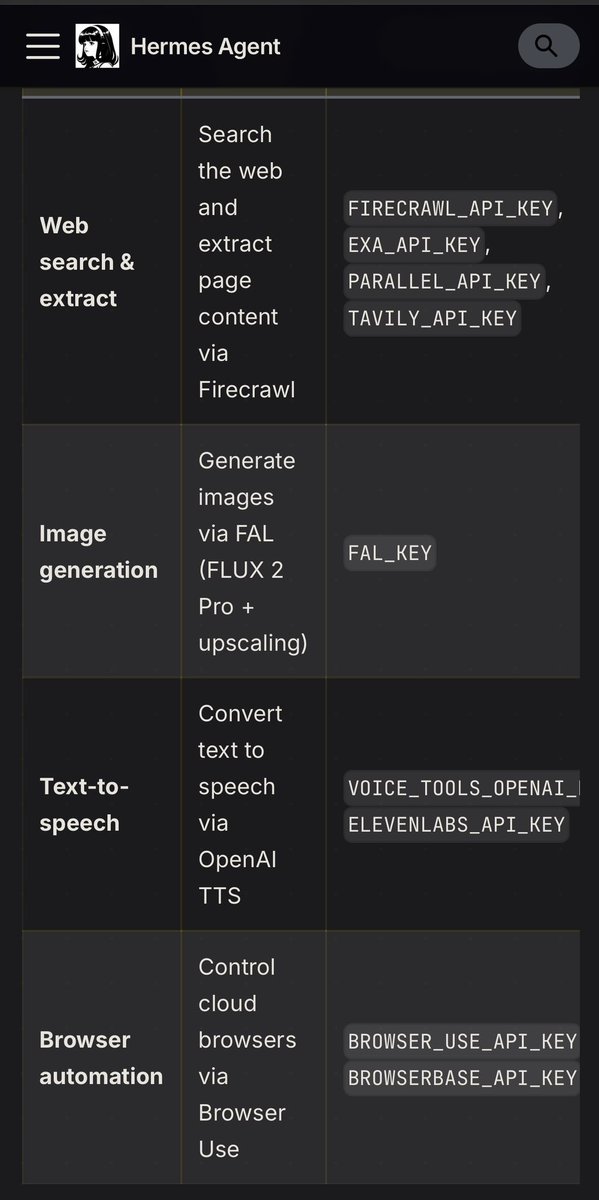 VinceZcrikl's tweet image. 这是Hermes也下场玩中转站了吗？还集成到了自家产品

不一样的是，一次订阅能除了300+模型还有第三方付费tool，各家抓网页、生图、语音月费从10到100刀

@Teknium @NousResearch this is definitely a good business idea 👍

#hermes #中转站