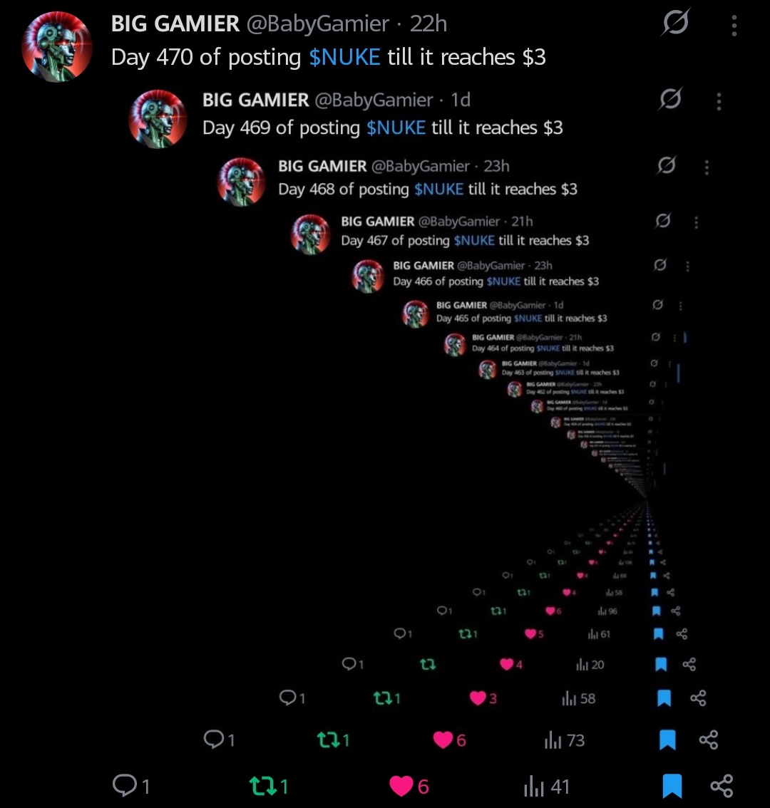 BabyGamier's tweet photo. Day 471 of posting $NUKE till it reaches $3 https://t.co/czv7W1j3O2