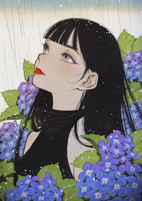 紫陽花色カラコン