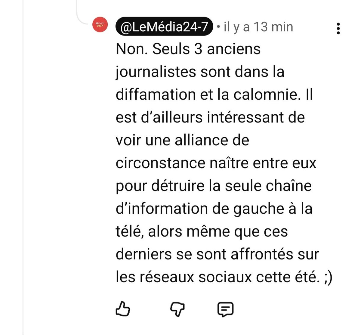 Non, mais sans déconner <a href="/LeMediaTV/">Le Média</a> c'est un jour sans fin ? Après nous avoir dégagés, vous allez nous traîner devant les tribunaux ? Vous voulez couler la boîte ? 
Quelle inconséquence. 
mypetition.org/petition/polit…