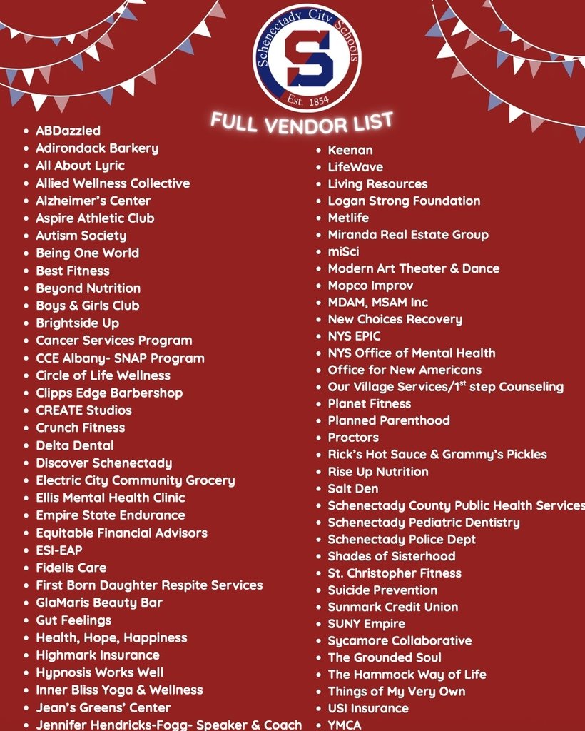 WIECSCSD's tweet photo. SCSD Faculty and Staff
Join us for the 2026 Employee Wellness Fair
Monday, May 4
3 - 6 p.m.
Proctors, 432 State St. https://t.co/l24cEFqFHz