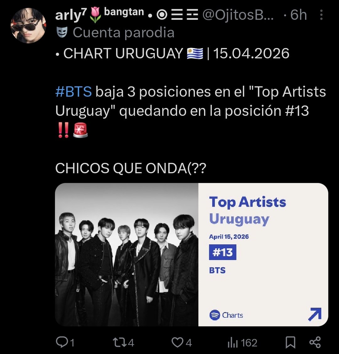 Disculpen la grosería pero se me ríe el orto, si no se ponen a hacer stream no va a venir ni el gordo bang pd, abran ese spotify que los bts se merecen ver un buen atardecer