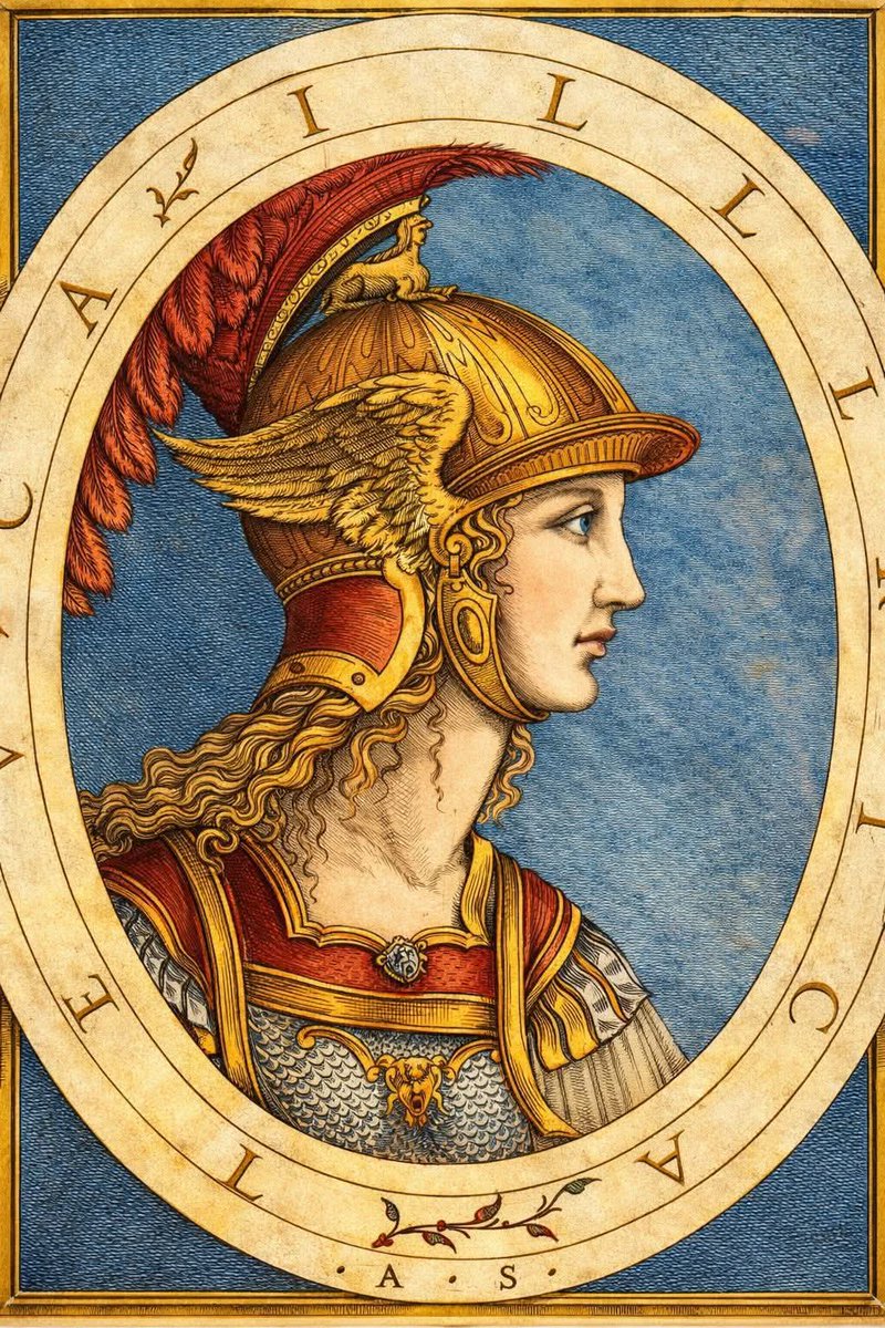 SpahiuSami's tweet image. Mbretëresha Ilire Teuta, në një gravurë të shekullit të 16-të, nga Antonio Salamanca. (TEV[U]C[T]A ILLYRICA).
Imazhin e kemi bërë me ngjyra nëpërmjet inteligjencës artificiale AI.

#shqiperi #dardania #illyria #identitet #zotëri