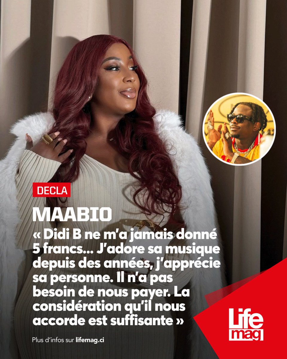LifeMagazine_CI's tweet photo. #DÉCLA 🔴 Maabio à propos de son soutien à Didi B
#lifemagci #Maabio #DidiB https://t.co/zWvSk5d95k