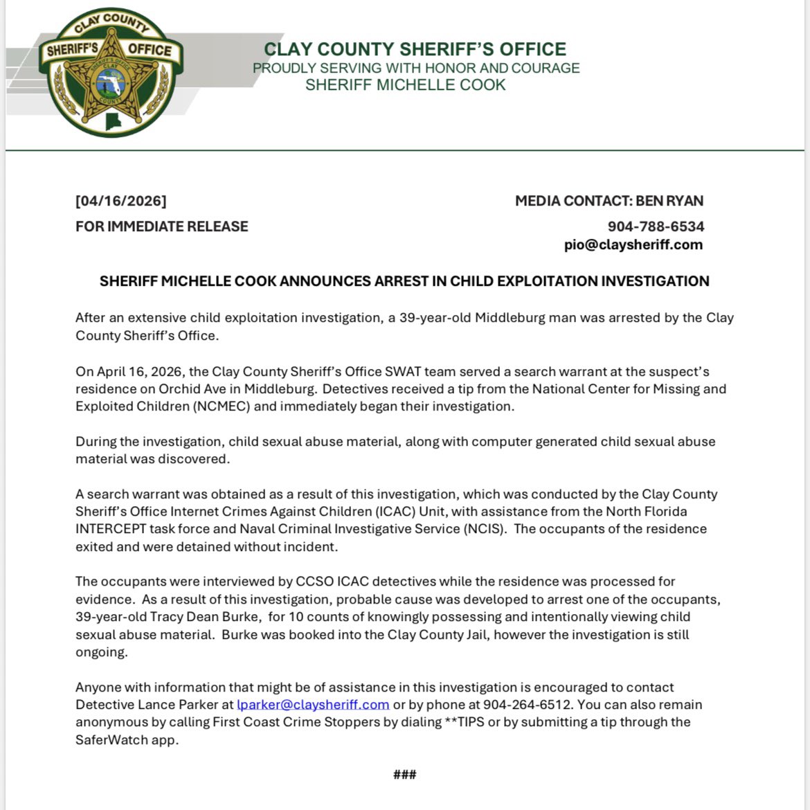 Clay County Sheriff's Office, FL tweet media