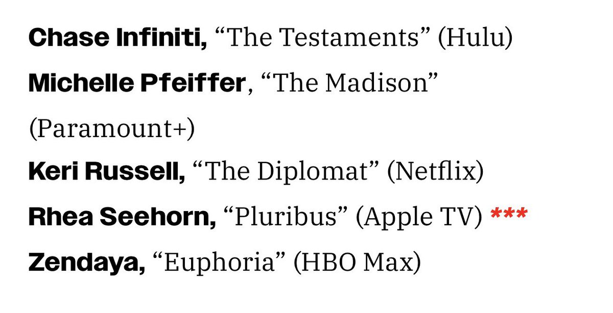 chase infiniti is predicted by <a href="/Variety/">Variety</a> to be nominated for her first emmy, with “the testaments” also predicted to be nominated for outstanding drama series!