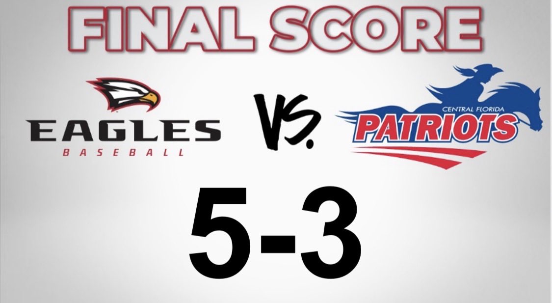 Polk_Athletics's tweet photo. Jack Muller’s two-run single in the ninth lifts Polk State Baseball to a thrilling win at No. 18 College of Central Florida!

The Eagles improve to 28-20 and 14-14 in Citrus Conference play. The teams will meet for a doubleheader in Winter Haven on Saturday.

#SoarEagles🦅 https://t.co/AMHihQstSS