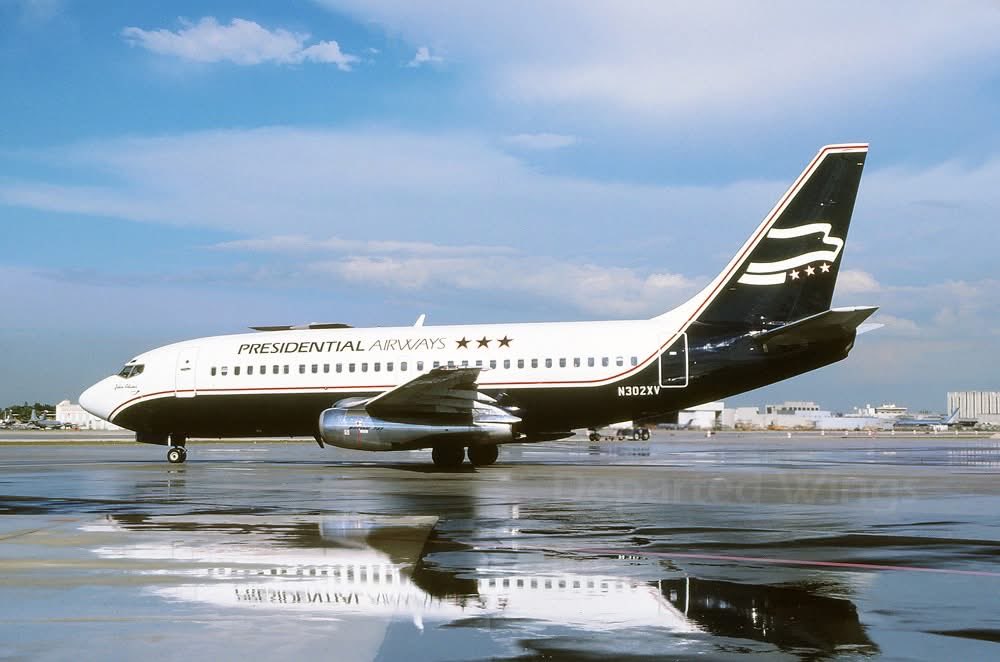 n194at's tweet image. Presidential Airways 
Boeing 737-230C N302XV 
MIA/KMIA Miami Intl Airport
October 1985
Photo credit Departed Wings Collection 
#AvGeek #Airline #Aviation #AvGeeks #Boeing #B737 #Presidential #MIA #Miami @iflymia 🇺🇸