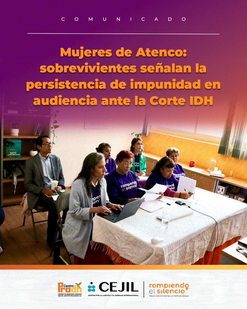 CentroProdh's tweet photo. #MujeresDeAtenco | A casi 20 años de los actos de #TorturaSexual, en una audiencia privada virtual, las sobrevivientes denunciaron la indolencia del Estado en su renuencia por cumplir con las medidas ordenadas por la @CorteIDH 

Comunicado 👇https://t.co/4XPUlqe5Fm https://t.co/iDO3nSWpp8