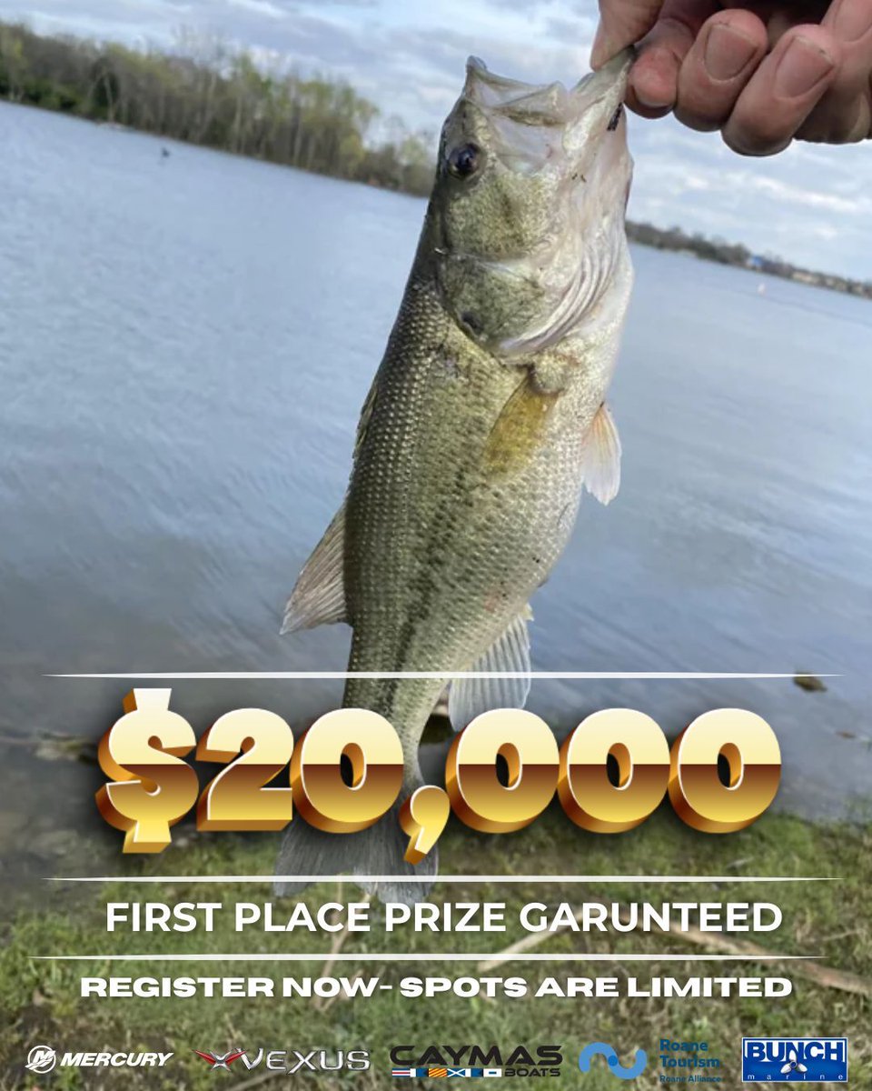 BunchMarine's tweet photo. $20,000 up for grabs 💰

Bunch Bash is going down May 2 on Watts Bar Lake and you’re not gonna want to miss this one.
Grab your spot before it fills up! Find out more information at https://t.co/TIplFZKpmH

#BunchMarine #BunchBash #FishingTournament #FirstPlacePrize #WattsBarLake https://t.co/sG0uTvRVv5