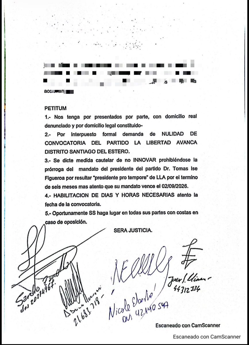 Acabamos de demandar a Tomas Figueroa por intentar prorrogar su mandato como presidente de La Libertad Avanza de manera ilegal. No vamos a permitir que su accionar atente contra el partido y sus afiliados. Dentro de la ley todo, fuera de la ley nada.