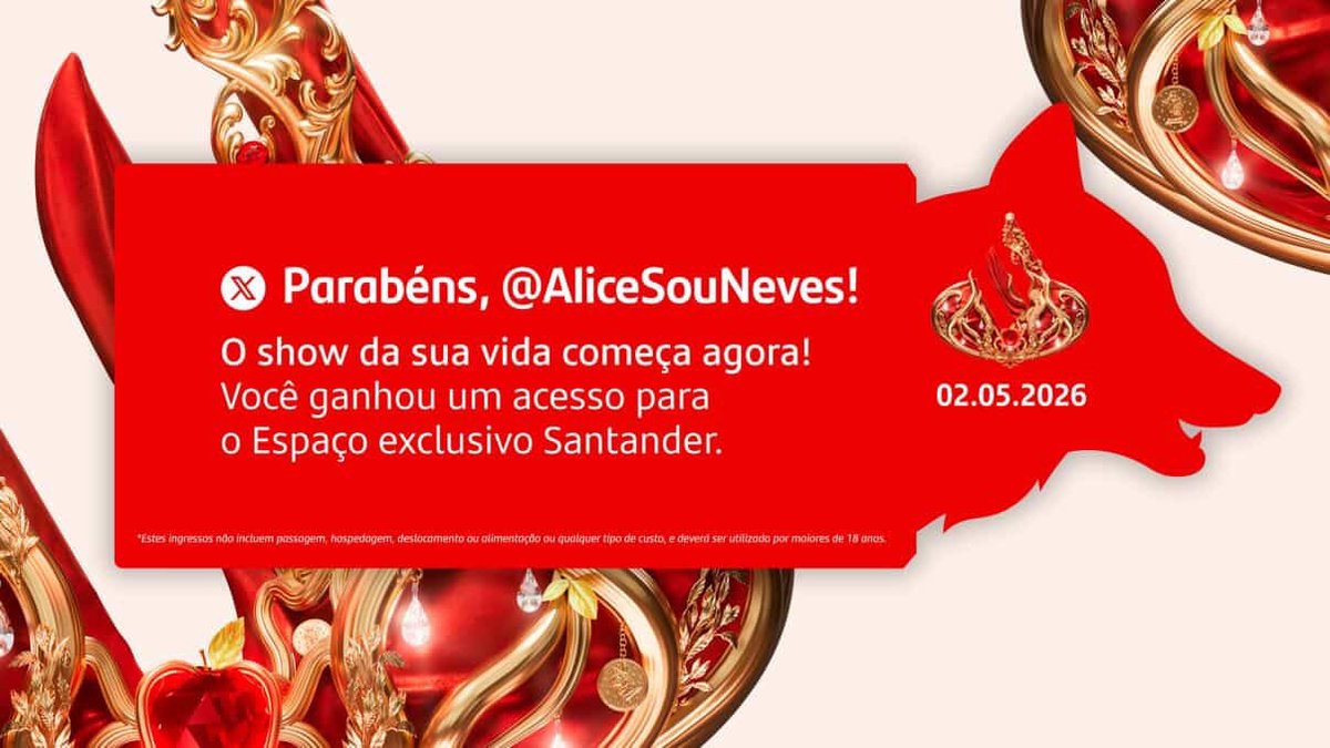 Alice Neves vai ganhar o VIP para ver a Shakira tweet media
