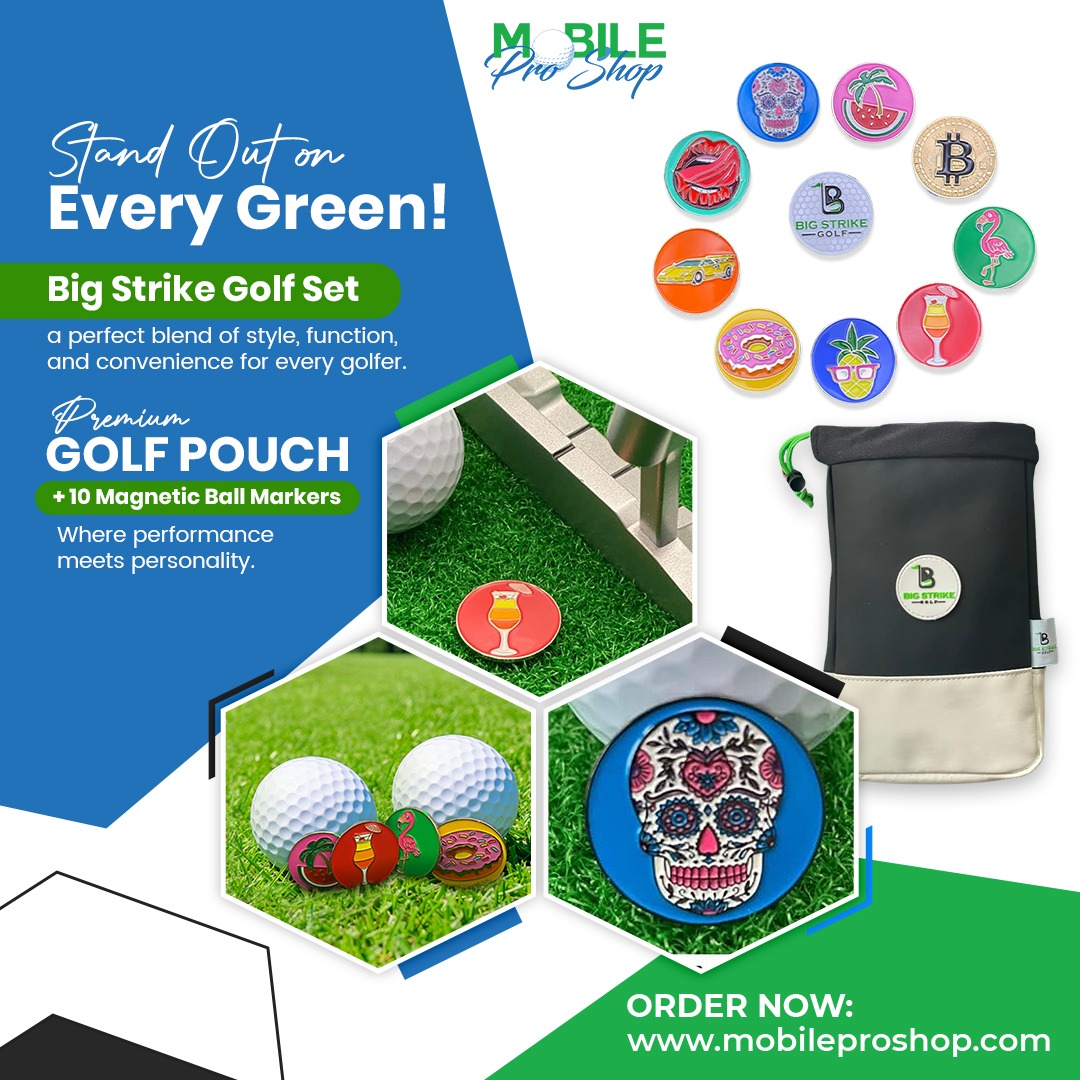 MobileProShopTN's tweet photo. Stand out on every green ⛳️
Big Strike Golf Set: pouch + 10 magnetic markers 🎯
Lightweight, durable &amp; stylish—made for everyday play.
Small accessory. Big https://t.co/3CjKigdWKa now: https://t.co/kea8JzY2Wh
#GolfStyle #GolfGear https://t.co/9vJmFrjPum