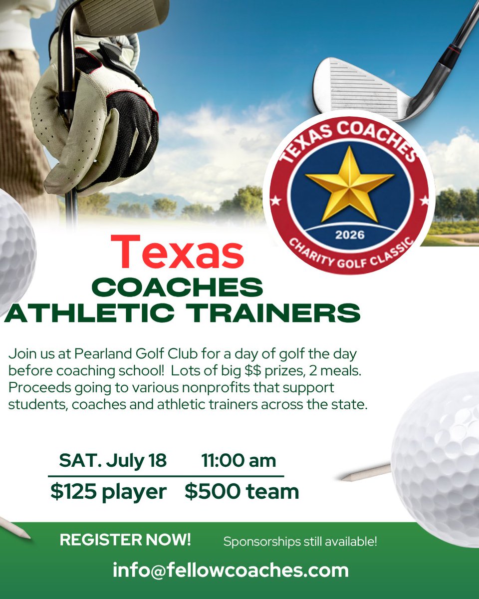 FellowCoaches's tweet photo. You know you always play golf when you attend coaching school - why not play for a purpose! https://t.co/IuUzAsAv9i