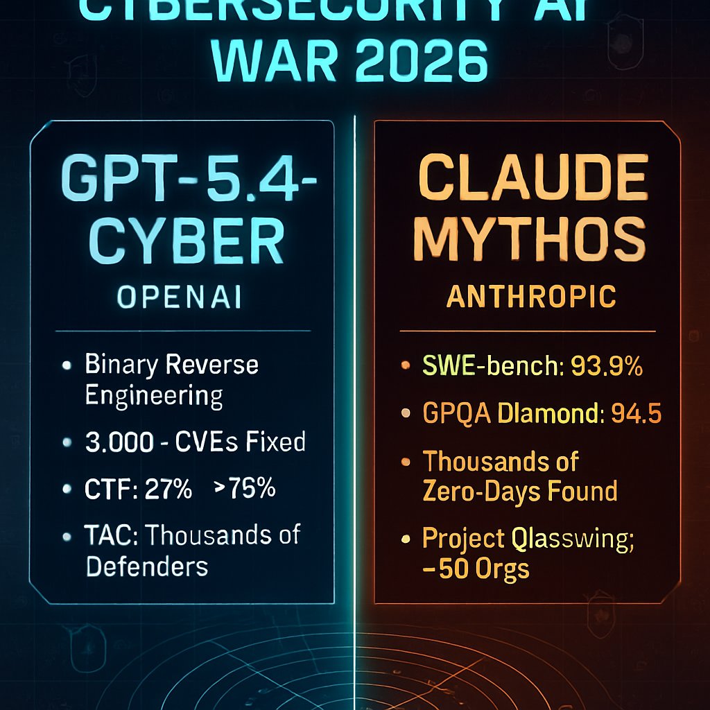 fernandoschmitz's tweet photo. 🚨 OpenAI entrou na guerra de IA para cybersegurança.
GPT-5.4-Cyber vs Claude Mythos — quem realmente protege mais?
Os dados são surpreendentes.
Thread 👇 https://t.co/XP21VMwkvs