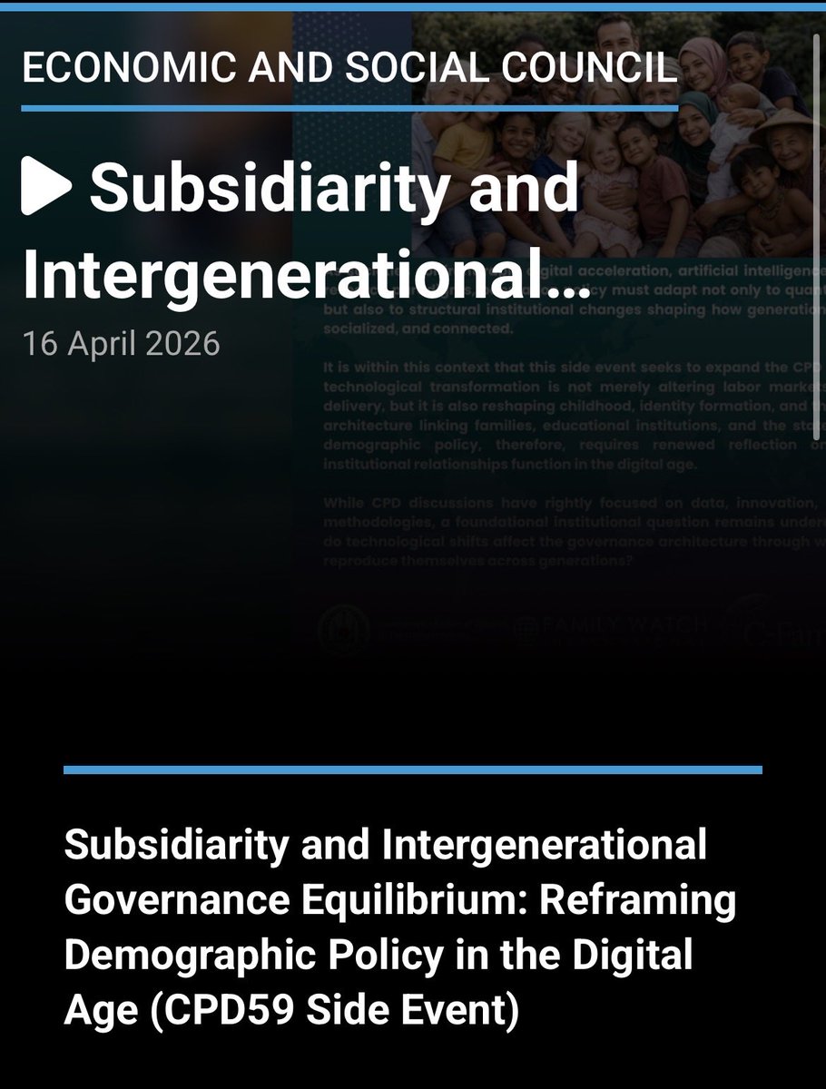 YAMFOF's tweet photo. On the margins of the 59th Session of the #CommissionPopulationDevelopment, Djibouti 🇩🇯 at UN pleased to organize today side event on: 

“Subsidiarity and Intergenerational Governance Equilibrium: Reframing Demographic Policy in the Digital Age.”

#FWI
#CFAM
#HeritageFoundation https://t.co/dNw9lkts5I