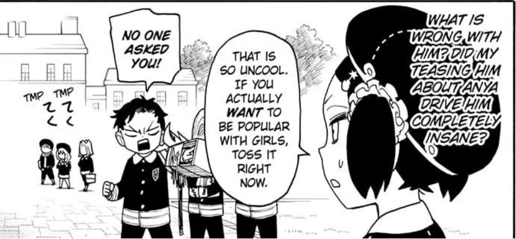 Damian can dish it out but he can't take it! 😂😂 My little pouty boy with terrible comebacks lol

Just give him a hug already!
#Spy_Family #DamianDesmond